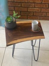 Load image into Gallery viewer, Bedside Table- Live Edge natural Wooden Side Table / Corner Table / Plant or book Stand Raintree Wood-OS56 model