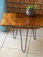 Load image into Gallery viewer, Side Table Live Edge Wooden Corner Table, Plant or book Stand Raintree Wood-OS60