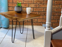 Load image into Gallery viewer, Side Table Live Edge Wooden Corner Table, Plant or book Stand Raintree Wood-OS60