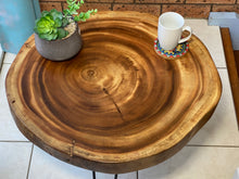 Load image into Gallery viewer, Coffee Table- round Live Edge natural Wooden Side Table / Corner Table / Plant or book Stand Raintree Wood-OS54 model