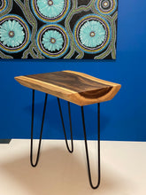 Load image into Gallery viewer, Bedside Table- Live Edge natural Wooden Side Table / Corner Table / Plant or book Stand Raintree Wood-OS 58 model