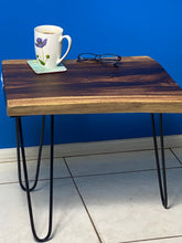 Load image into Gallery viewer, Bedside Table- Live Edge natural Wooden Side Table / Corner Table / Plant or book Stand Raintree Wood-OS 63 model