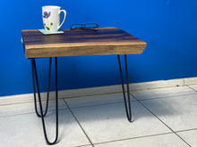 Load image into Gallery viewer, Bedside Table- Live Edge natural Wooden Side Table / Corner Table / Plant or book Stand Raintree Wood-OS 63 model