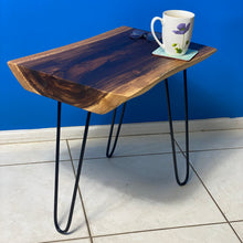 Load image into Gallery viewer, Bedside Table- Live Edge natural Wooden Side Table / Corner Table / Plant or book Stand Raintree Wood-OS 63 model