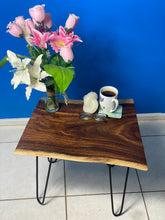 Load image into Gallery viewer, Bedside Table- Live Edge natural Wooden Side Table / Corner Table / Plant or book Stand Raintree Wood-OS 56 model