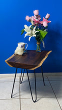 Load image into Gallery viewer, Bedside Table- Live Edge natural Wooden Side Table / Corner Table / Plant or book Stand Raintree Wood-OS 56 model