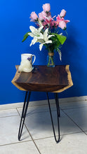 Load image into Gallery viewer, Bedside Table- Live Edge natural Wooden Side Table / Corner Table / Plant or book Stand Raintree Wood-OS 56 model
