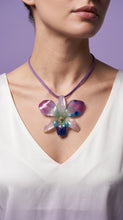 Load image into Gallery viewer, Purple/Blue Orchid Dendrobium Real Flower Necklace