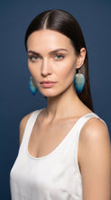 Load image into Gallery viewer, Real Orchid Petal Earrings – Vibrant Purple & Blue Resin