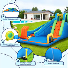 Load image into Gallery viewer, Kids Inflatable Pool Water Slide Cannon Splash Park Castle Outdoor Toys 427X374CM