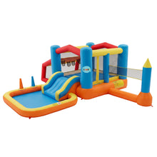 Load image into Gallery viewer, Keezi Inflatable Kids Pool Play Park Jumping Castle Volleyball Net with Blower Balls 4mx4.37m
