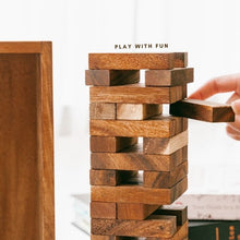 Load image into Gallery viewer, Stacking tumbling blocks wood Red colours balance game handmade stacking Fun Board Games Kids Ages 4 to Adults.