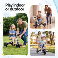 Load image into Gallery viewer, RIGO Tricycle Bike, Kids Bike with 3 wheels, Carbon Steel 70cm White