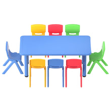Load image into Gallery viewer, Keezi 9PCS Kids Table and Chairs Set Children Study Desk Furniture Plastic 8 Chairs