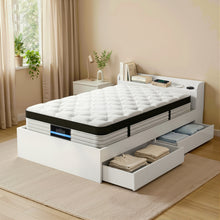 Load image into Gallery viewer, Giselle Single Mattress 5-zone Pocket Spring Mattresses with Artiss Wooden Storage Bed Frame Set