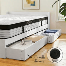 Load image into Gallery viewer, Giselle Single Mattress 5-zone Pocket Spring Mattresses with Artiss Wooden Storage Bed Frame Set