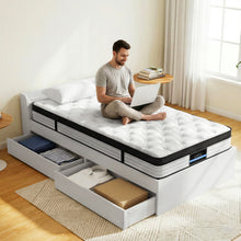Load image into Gallery viewer, Giselle Single Mattress 5-zone Pocket Spring Mattresses with Artiss Wooden Storage Bed Frame Set