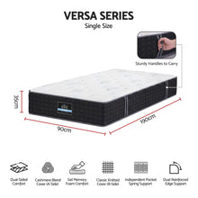 Load image into Gallery viewer, Giselle Single Reversible Spring Mattress Cashmere Cover Gel Foam Firm 35cm