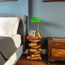 Load image into Gallery viewer, Side Table, corner Stool, Plant Stand Raintree Wood Natural Finish-Book Stack