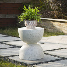 Load image into Gallery viewer, Tablua Australia 42cm Terrazzo Side Table Stool Speckle White Outdoor Side Table or Garden Stool