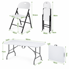 Load image into Gallery viewer, Gardeon 9PCS Outdoor Dining Set 180CM Folding Table and Chairs Patio Furniture White
