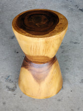 Load image into Gallery viewer, Side table, drinks table hourglass shaped carved from wood or stool bedside side