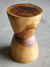 Load image into Gallery viewer, Side table, drinks table hourglass shaped carved from wood or stool bedside side