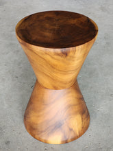 Load image into Gallery viewer, Side table, drinks table hourglass shaped carved from wood or stool bedside side