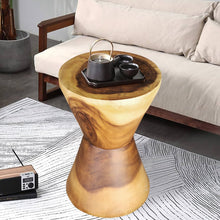 Load image into Gallery viewer, Side table, drinks table hourglass shaped carved from wood or stool bedside side MG2