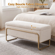 Load image into Gallery viewer, Artiss Storage Ottoman Boucle Padded Seat Footrest Hidden Storage Cream White