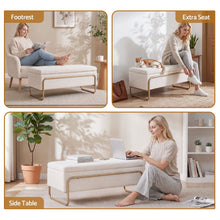 Load image into Gallery viewer, Artiss Storage Ottoman Boucle Padded Seat Footrest Hidden Storage Cream White