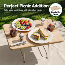 Load image into Gallery viewer, Alfresco 2 Person Insulated Picnic Basket Set with Foldable Wood Table Mat