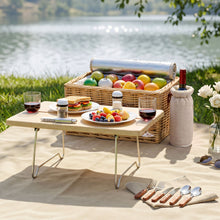 Load image into Gallery viewer, Alfresco 2 Person Insulated Picnic Basket Set with Foldable Wood Table Mat