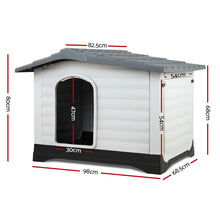 Load image into Gallery viewer, i.Pet Dog Kennel House Extra Large Outdoor Plastic Puppy Pet Cabin Shelter XL Grey
