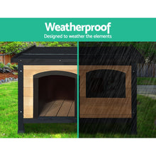 Load image into Gallery viewer, i.Pet Dog Kennel Extra Large Wooden Outdoor Indoor Puppy Pet House Cabin Crate Weatherproof