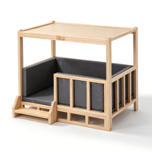 Load image into Gallery viewer, i.Pet 2in1 Dog Kennel Crate Furniture Grey Bedding Wooden House Indoor