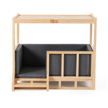 Load image into Gallery viewer, i.Pet 2in1 Dog Kennel Crate Furniture Grey Bedding Wooden House Indoor