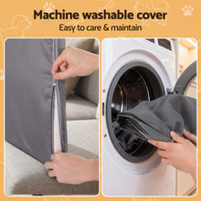 Load image into Gallery viewer, i.Pet 2in1 Dog Kennel Crate Furniture Grey Bedding Wooden House Indoor