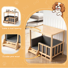 Load image into Gallery viewer, i.Pet 2in1 Dog Kennel Crate Furniture Grey Bedding Wooden House Indoor