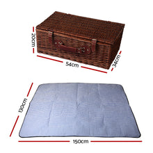 Load image into Gallery viewer, Alfresco 4 Person Picnic Basket Set Insulated Blanket Storage Bag