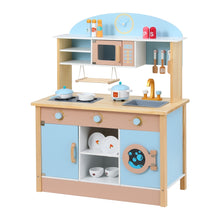 Load image into Gallery viewer, Keezi Kids Wooden Pretend Kitchen Play Sets Cooking Toys Pot Pan Bowls Oven Dishwasher 80CM Blue