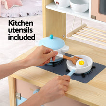 Load image into Gallery viewer, Keezi Kids Wooden Pretend Kitchen Play Sets Cooking Toys Pot Pan Bowls Oven Dishwasher 80CM Blue