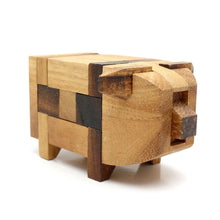 Load image into Gallery viewer, Brainteaser Puzzle Pig animal 3D wooden brain teaser puzzle-take apart and try put all pieces back again.