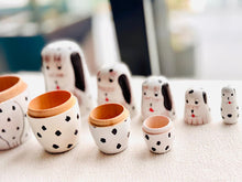 Load image into Gallery viewer, Wooden dog-themed nesting dolls 5 pcs