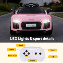 Load image into Gallery viewer, Ride On Car Licensed Audi R8 12V Electric Car for Kids Battery Pink