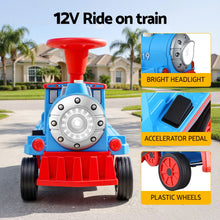 Load image into Gallery viewer, Rigo Kids Ride on Car Train 12V Electric Toy 2 Seaters Storage 87cm Blue