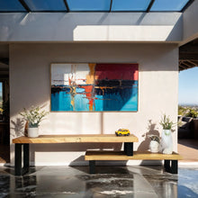 Load image into Gallery viewer, Entertainment unit Raintree Wood 2 tier adjustable Length 1.6m to 2.5m