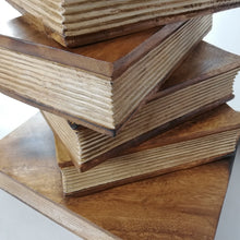 Load image into Gallery viewer, Book Stack Side Table, corner Stool, Plant Stand Raintree Wood Natural Finish.