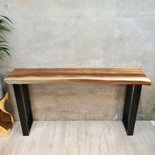 Load image into Gallery viewer, Console Table Live Edge Raintree Wood 120cm