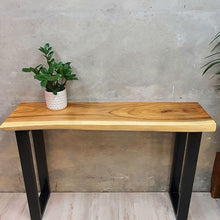 Load image into Gallery viewer, Console Table Live Edge Raintree Wood 120cm